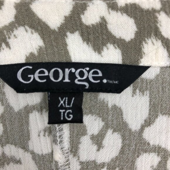 George Women's Grey abstract pattern Button $ Tie Front Dolman Blouse Size XL - Picture 4 of 16